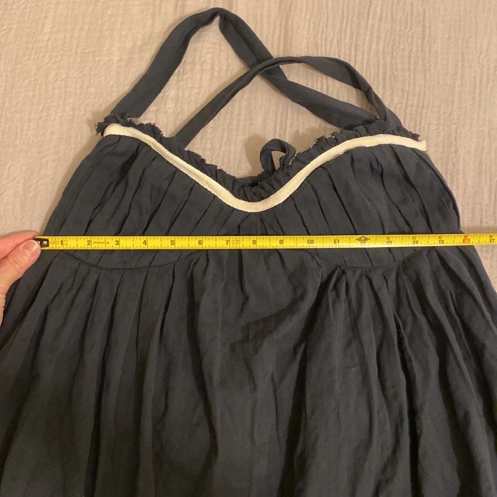Free People Free- Est Open Black Strappy Maxi Dress with pockets Size L